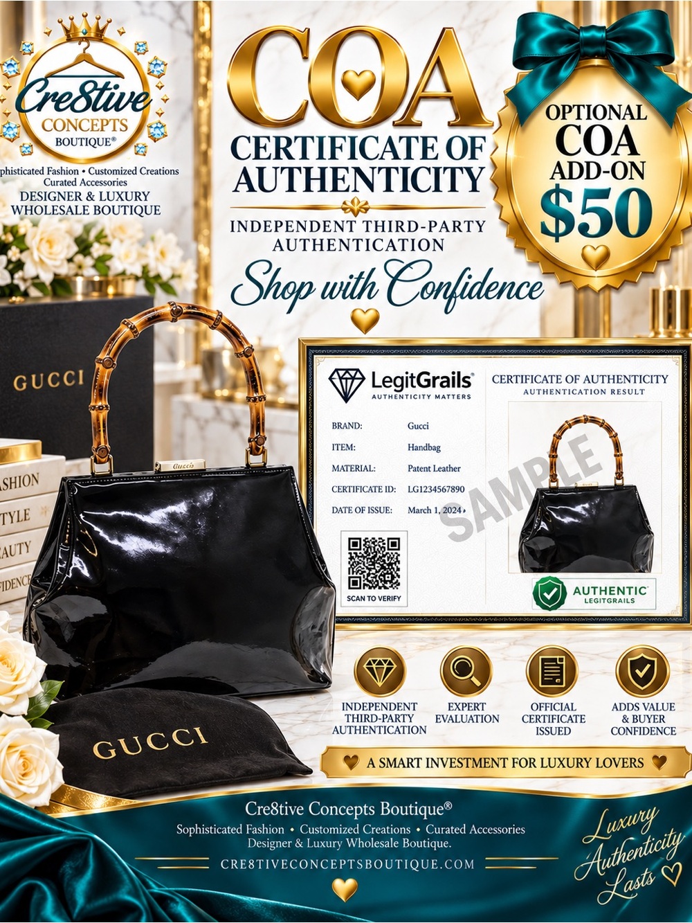 $50 Optional COA Add-On | Independent Third-Party Luxury Authentication
